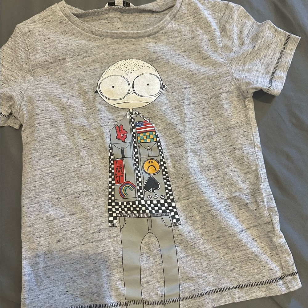 Little Marc Jacobs Gray Graphic Tee
